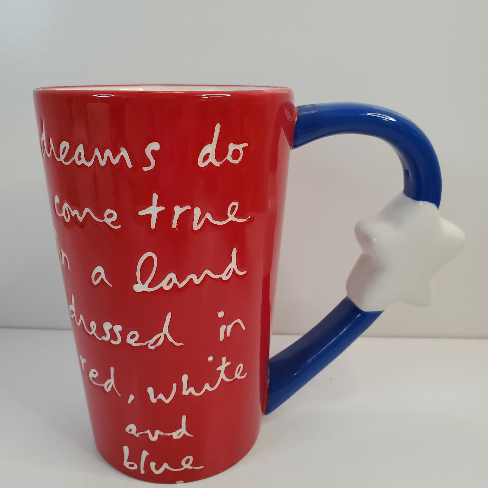 Sandra Magsamen Coffee Latte Mug Dreams Do Come True In A Land Red White & Blue - Thumbnail 2