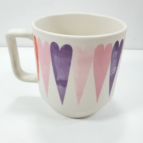 Starbucks 2016 Valentines Day Painted Hearts Ceramic Coffee Mug Cup Love 12oz - Thumbnail 3