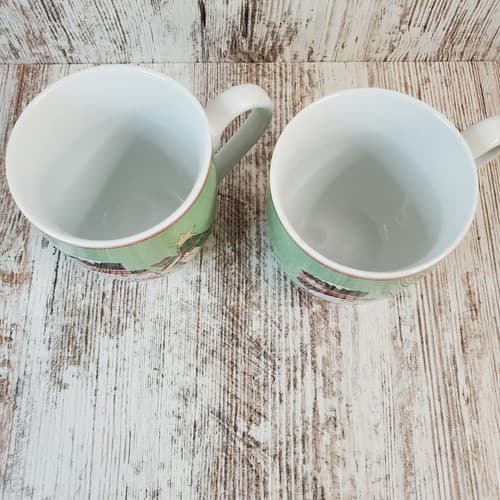 Fitz and Floyd “Top Hat Frosty” Christmas Ceramic Coffee Tea Mugs Cups Set of 2 - Thumbnail 3
