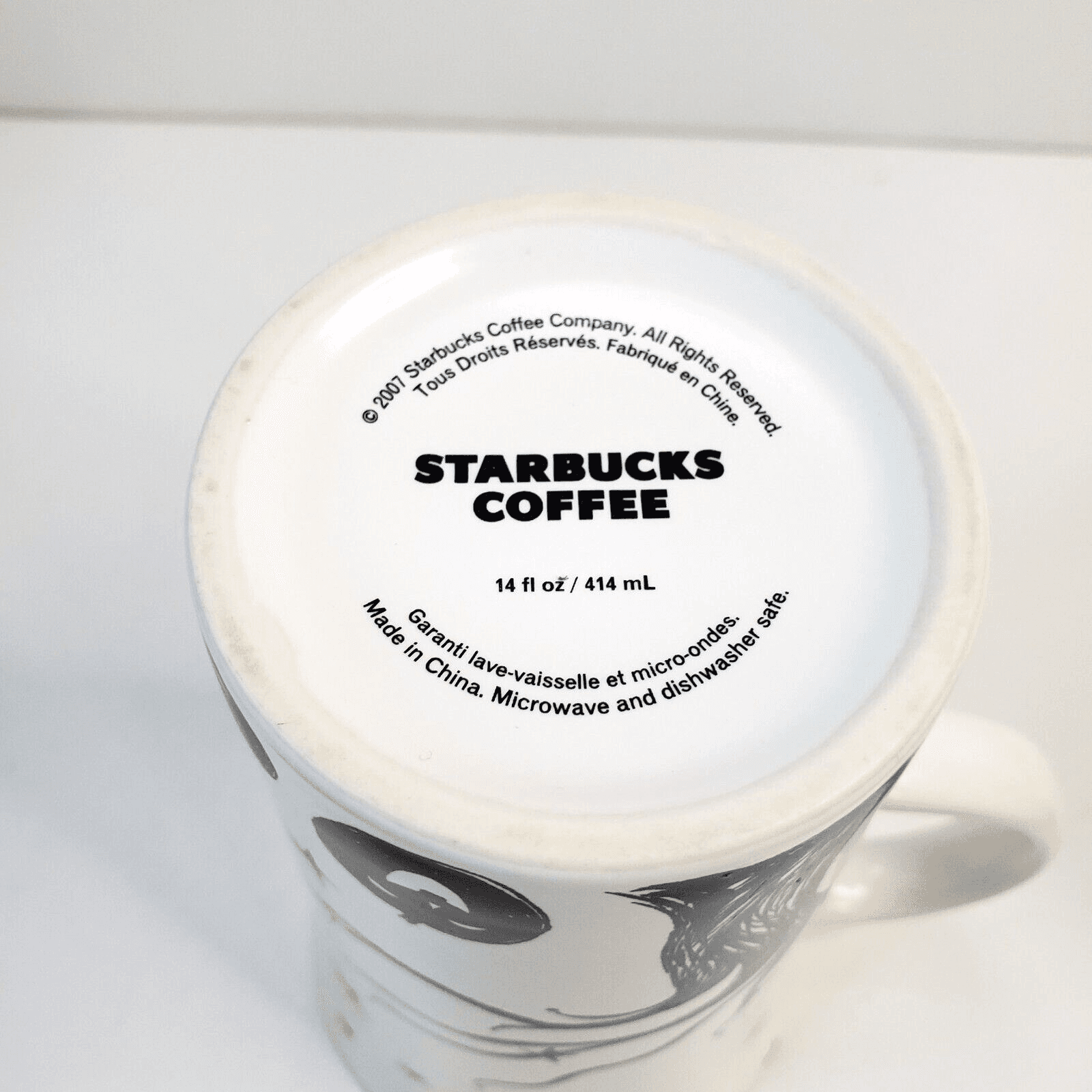 Starbucks 2007 Halloween Black White Coffee Mug Cup 14 Oz Pumpkins - Thumbnail 6