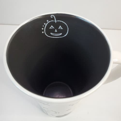 Starbucks 2007 Halloween Black White Coffee Mug Cup 14 Oz Pumpkins - Thumbnail 5