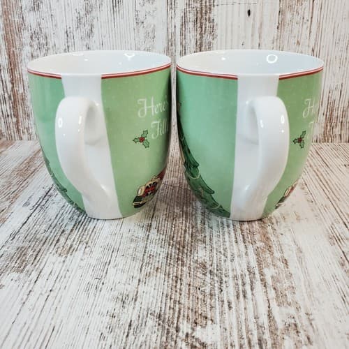 Fitz and Floyd “Top Hat Frosty” Christmas Ceramic Coffee Tea Mugs Cups Set of 2 - Thumbnail 4