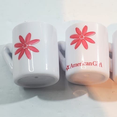 Lot of 4 American Girl Plastic Mugs Replacement Parts Coffee Cups Tea Set - Thumbnail 3