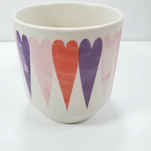 Starbucks 2016 Valentines Day Painted Hearts Ceramic Coffee Mug Cup Love 12oz - Thumbnail 2