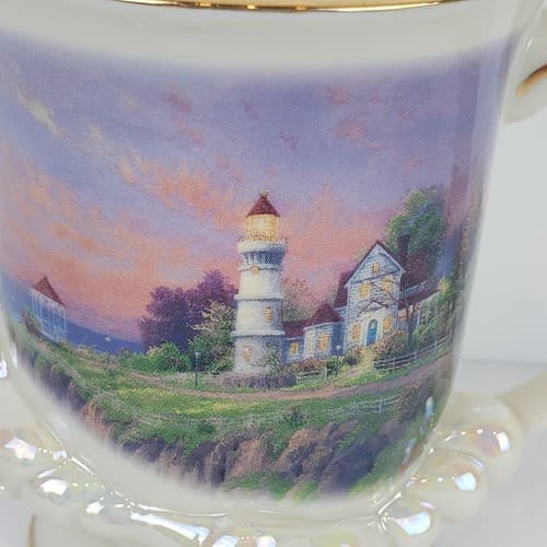 Lenox 2004 Thomas Kinkade The Seaside Lighthouse Scene 3D Mug Fine China - Thumbnail 2