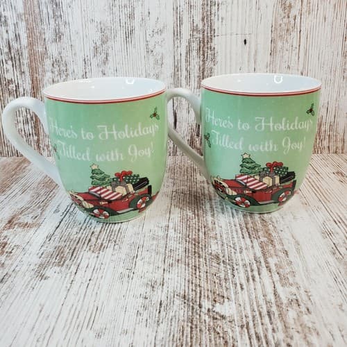 Fitz and Floyd “Top Hat Frosty” Christmas Ceramic Coffee Tea Mugs Cups Set of 2 - Thumbnail 5
