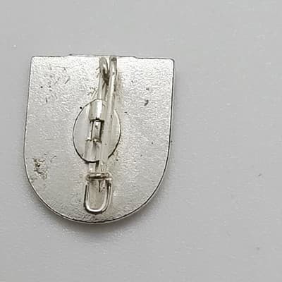 Vintage Zermatt Ski Resort Switzerland Silver Tone & Enamel Skiing Lapel Cap Pin - Thumbnail 2
