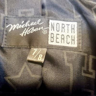 Vtg Michael Hoban for North Beach Black Green Leather Bomber Jacket Sz 7/8 HOBO - Thumbnail 8