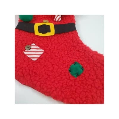 Vintage Sterling Inc Plush Santa Hat Candy Cane Lined Christmas Stocking - Thumbnail 4