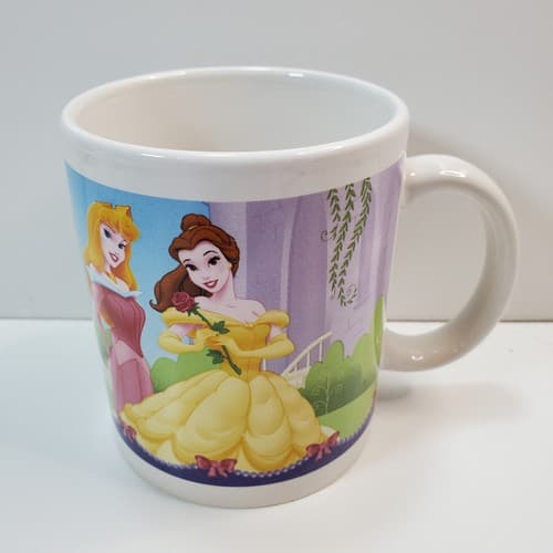 Vtg Disney Princess Ceramic Mug Houston Harvest Gift Collection Belle Snow White