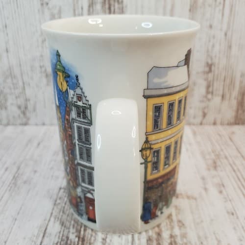 Dunoon Scottish Fine Stoneware Mug Christmas Carolers Winter City Town Scene - Thumbnail 4