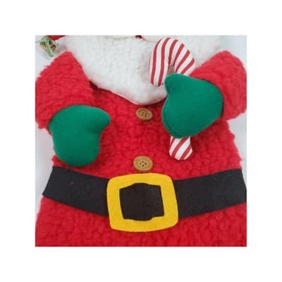 Vintage Sterling Inc Plush Santa Hat Candy Cane Lined Christmas Stocking - Thumbnail 3