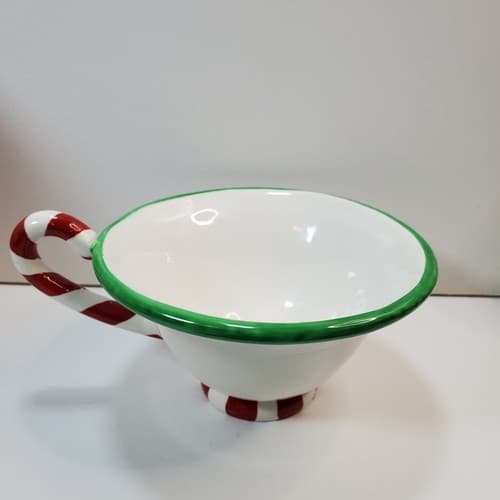 Vintage Department 56 Christmas Holiday Wide Mouth Coffee Mug Tea Cup Candy Cane - Thumbnail 4
