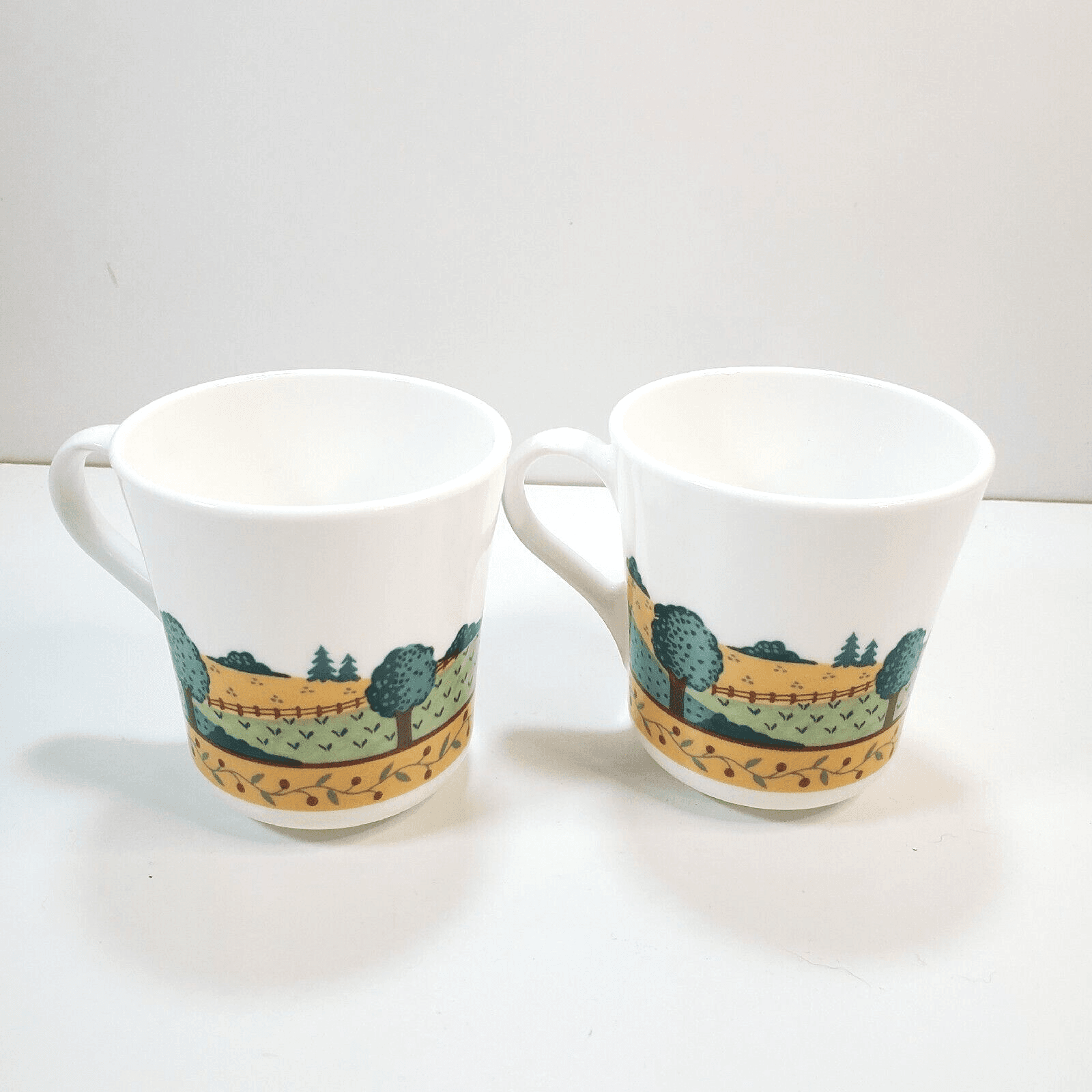 VIntage 1998-99 Corelle Farm Country Landscape Coffee Tea Mugs Cups Lot of 2 - Thumbnail 5
