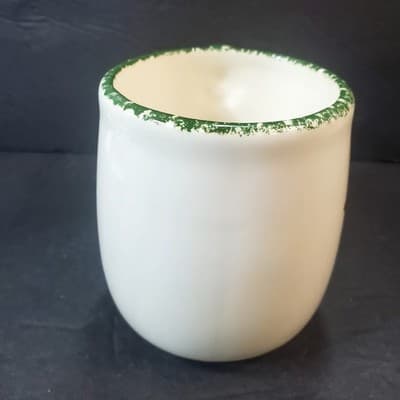 Hudsonware Vermont White Green Splatter Sponge Maple Leaf Ceramic Coffee Mug - Thumbnail 3