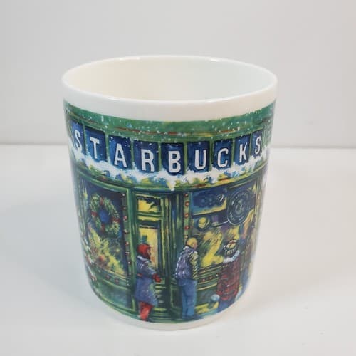 Vintage Starbucks Public Farmers Market Winter Christmas Coffee Mug Cup