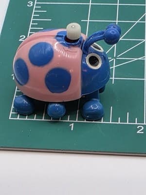 Vintage 1970s Tomy Macao Miniature Wind Up Toy Ladybug Pink Blue Antenna VIDEO - Thumbnail 6