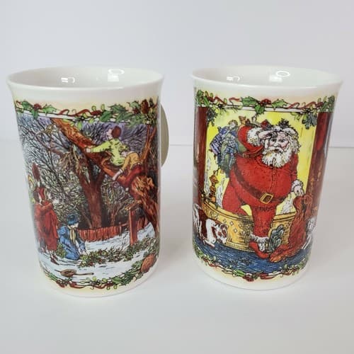DUNOON Stoneware Christmas Cups Mugs Christmas Cheer Series Scotland Set of 2 - Thumbnail 2