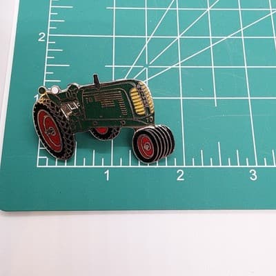 Vintage Oliver Model 70 Tractor Silver Tone and Enamel Lapel Cap Tack Pin 2 inch - Thumbnail 5
