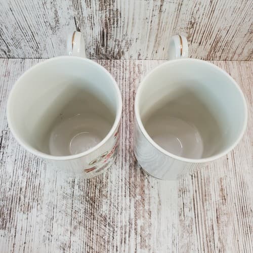 Pennsylvania Dutch Country Ceramic Coffee Tea Mugs Cups Flowers Birds Set of 2 - Thumbnail 6