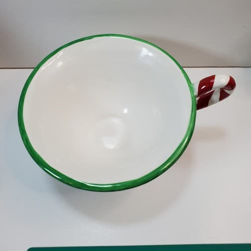Vintage Department 56 Christmas Holiday Wide Mouth Coffee Mug Tea Cup Candy Cane - Thumbnail 2