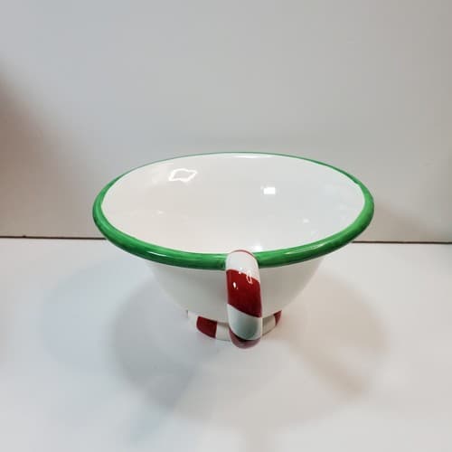 Vintage Department 56 Christmas Holiday Wide Mouth Coffee Mug Tea Cup Candy Cane - Thumbnail 3