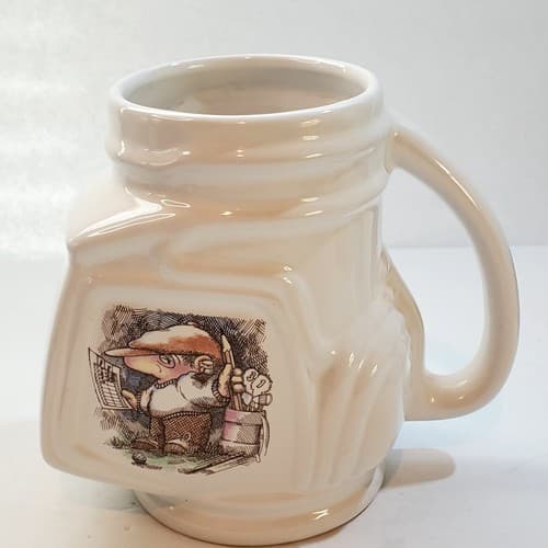 Vintage 1991 Golf Bag Shaped Coffee Mug Cup White Ceramic Sport Souvenir Taiwan - Thumbnail 3
