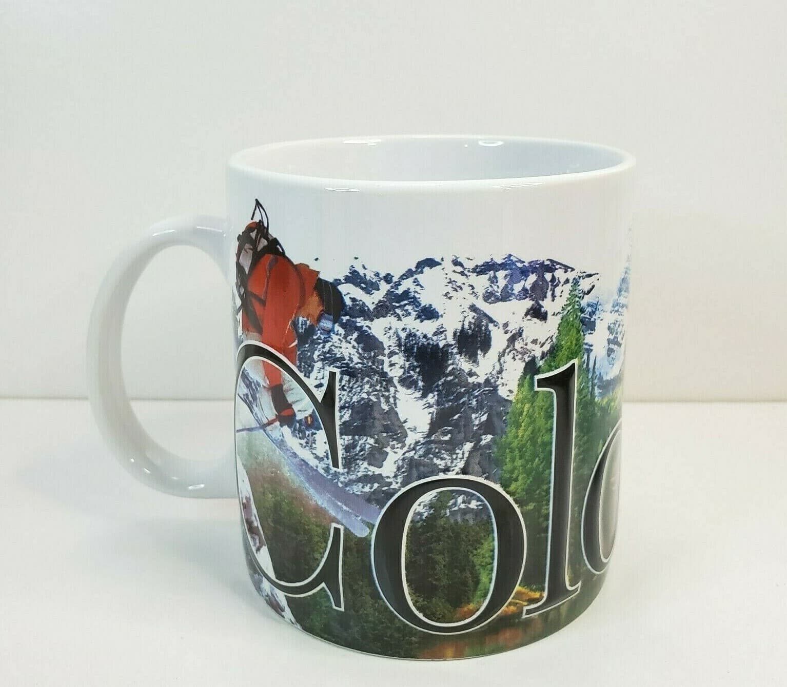 Americaware 3D Ski Colorado Coffee Mug Raised Embossed Big Letters Buck Deer