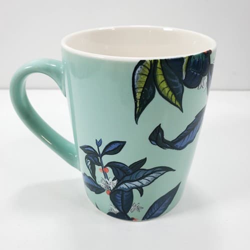 2021 Starbucks Mint Green Floral Design W/ Mermaid Logo Coffee Cup Tea Mug 10oz - Thumbnail 3