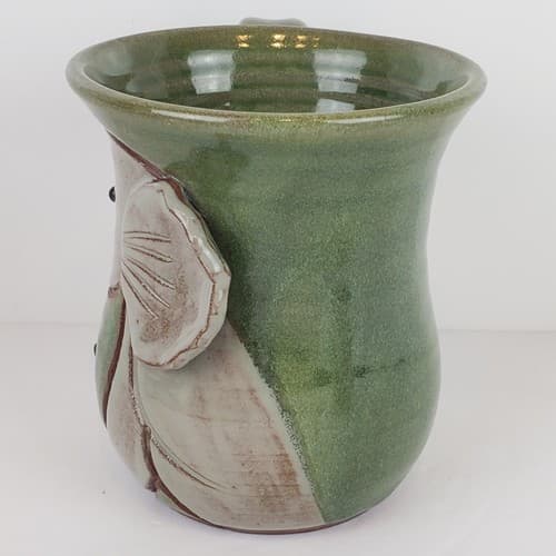 Vintage Mudworks USA 3D Elephant Zoo Pottery Green Gray Coffee Tea Mug Cup - Thumbnail 4