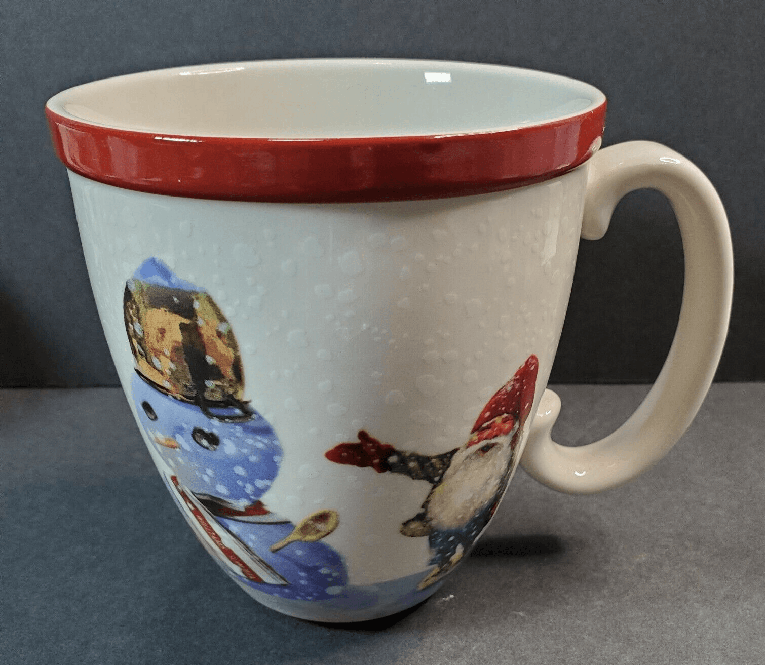 Williams-Sonoma Nordic Elf Coll w/ Snowman Christmas Coffee Cocoa Tea Mug Cup