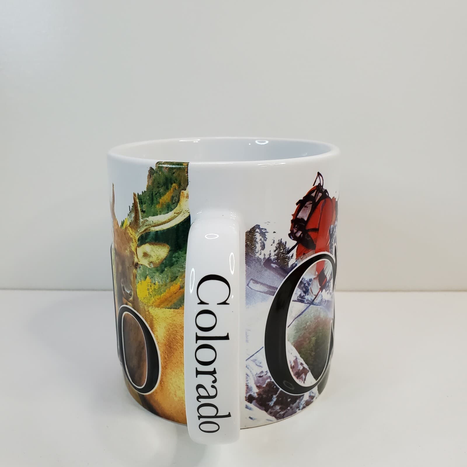 Americaware 3D Ski Colorado Coffee Mug Raised Embossed Big Letters Buck Deer - Thumbnail 4