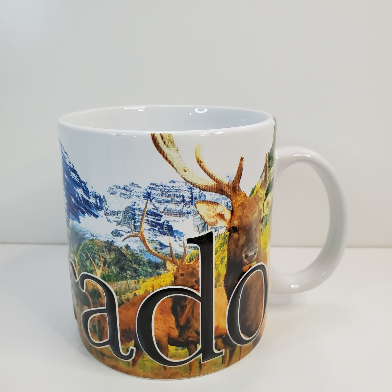 Americaware 3D Ski Colorado Coffee Mug Raised Embossed Big Letters Buck Deer - Thumbnail 2