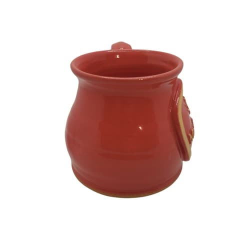 Manitoqua Handthrown Coffee Mug 2015 Joshua Mogck Pottery Red Holland Michigan - Thumbnail 4
