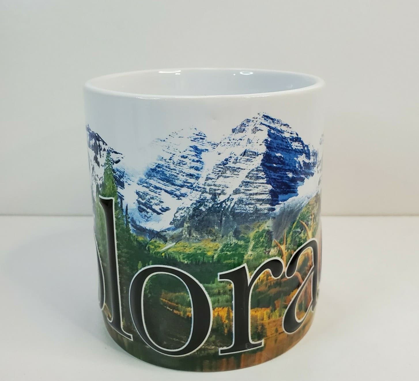 Americaware 3D Ski Colorado Coffee Mug Raised Embossed Big Letters Buck Deer - Thumbnail 3