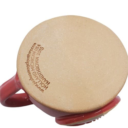 Manitoqua Handthrown Coffee Mug 2015 Joshua Mogck Pottery Red Holland Michigan - Thumbnail 5