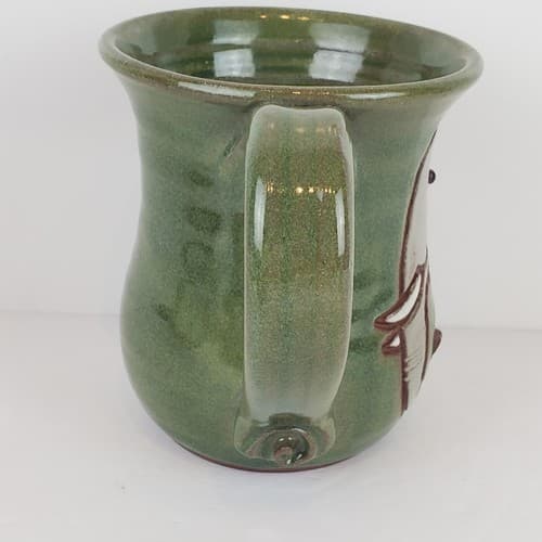 Vintage Mudworks USA 3D Elephant Zoo Pottery Green Gray Coffee Tea Mug Cup - Thumbnail 2