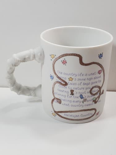 Vintage 1994 Precious Moments Hallelujah Country Mug Western Cowboy Rodeo Rope - Thumbnail 5