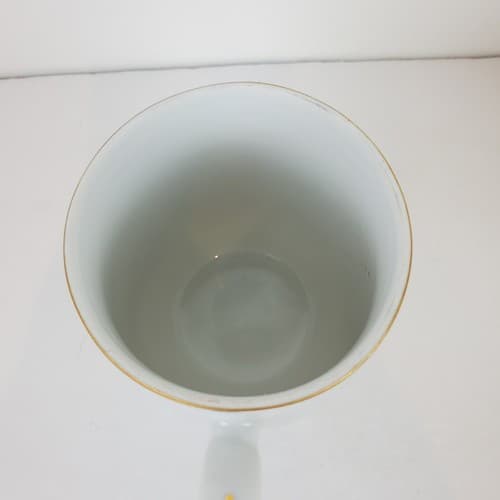 Vtg Royalton China Translucent Porcelain Pedestal Coffee Mug Peach Lemon Fruit - Thumbnail 6