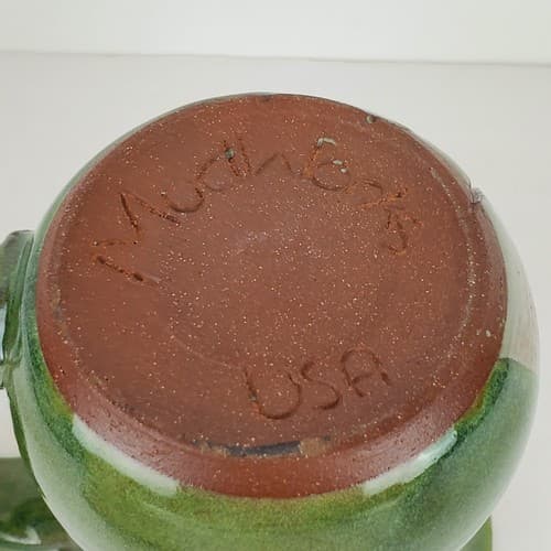 Vintage Mudworks USA 3D Elephant Zoo Pottery Green Gray Coffee Tea Mug Cup - Thumbnail 6