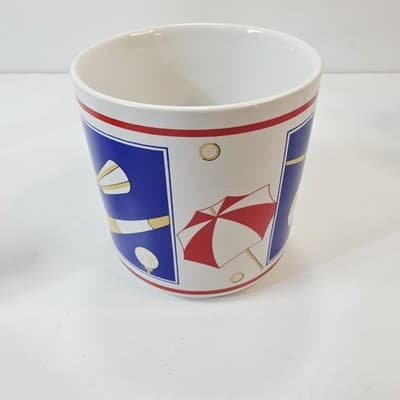 Vintage Lefton 1987 Golf Club Course Umbrella Graphic Coffee Tea Mug Cup - Thumbnail 3