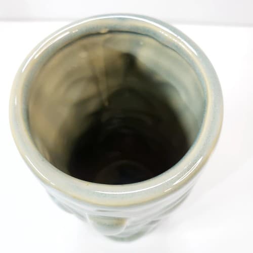 Shonfeld's Tiki Mug Tumbler Cup Glazed Ceramic Green Hawaiian Tribal Mask - Thumbnail 2