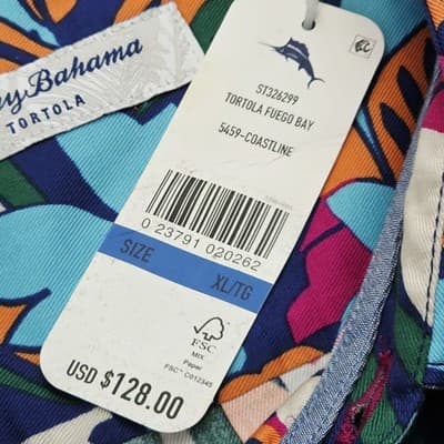 Tommy Bahama Tortola Fuego Bay Floral Men's Shirt Size XL NWT (MSRP $128.00) - Thumbnail 7