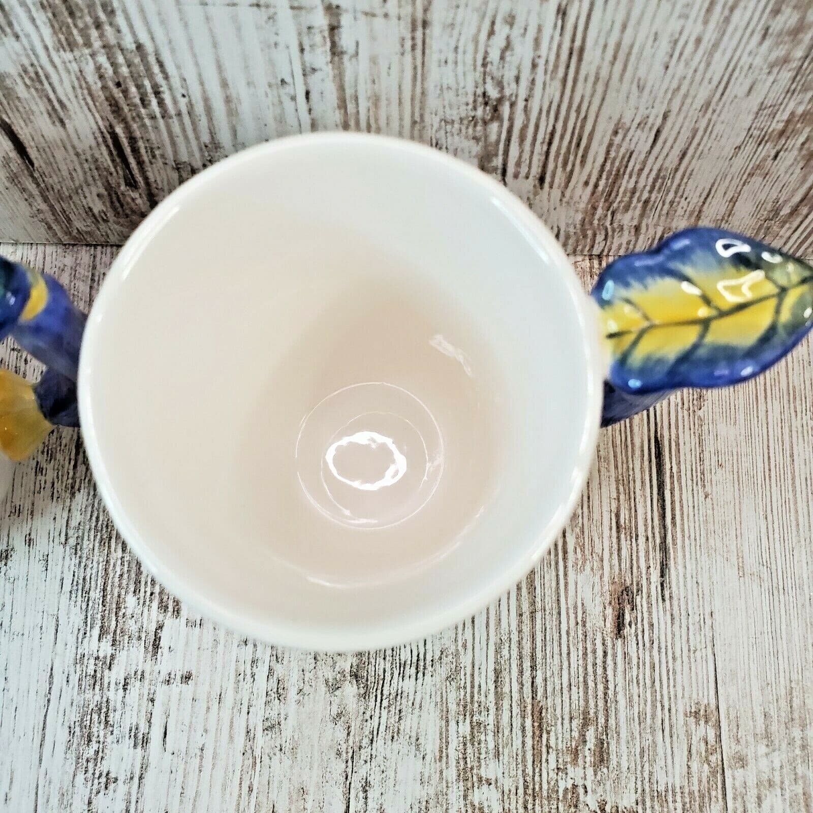 Spode Imperial Garden Set of 2 Retired Coffee Tea Mug Cup Blue & Yellow Floral - Thumbnail 3