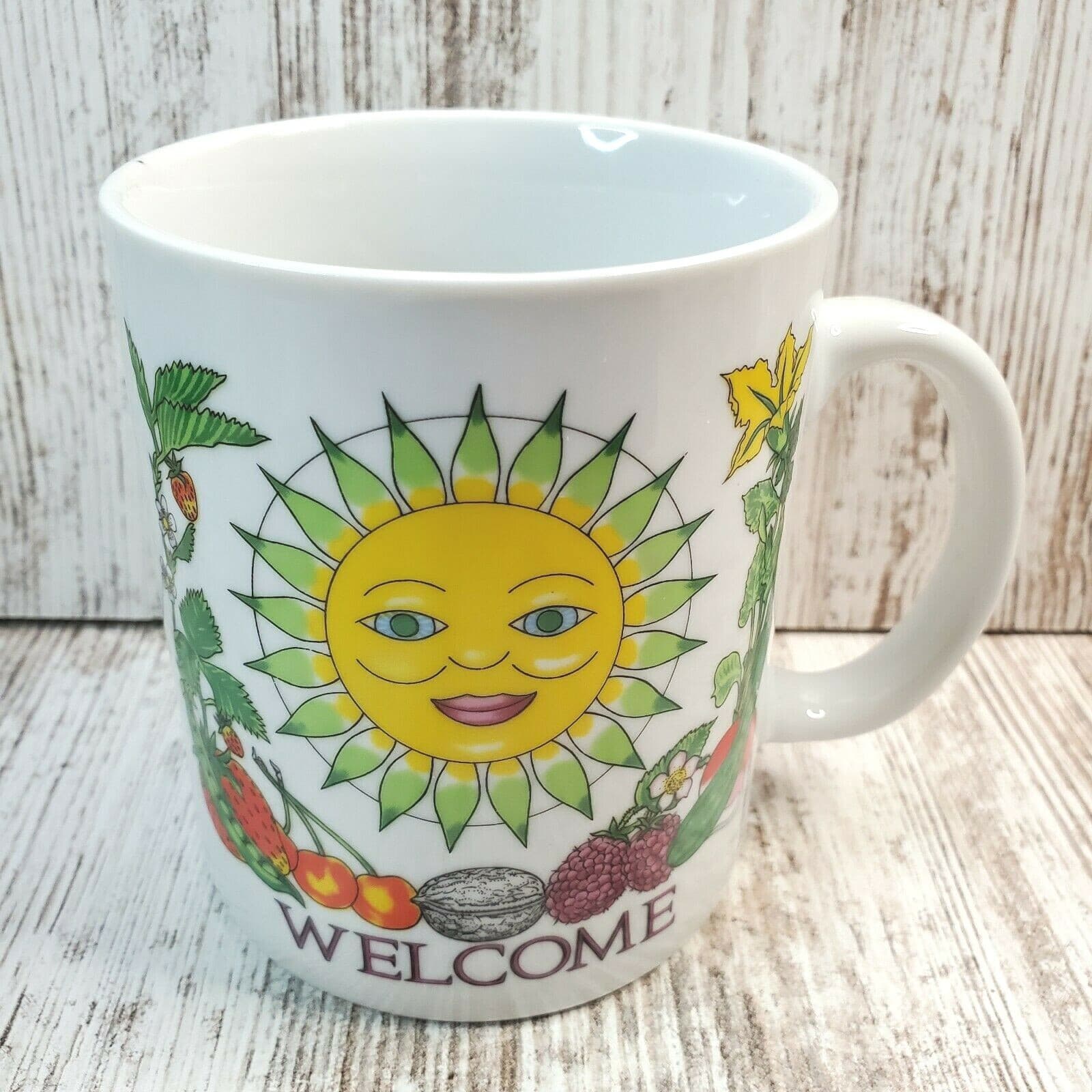 Vtg 1994 Welcome Mugs by Westwood International Anthropomorphic Sun Coffee Mug