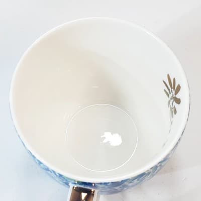 Lilly Pulitzer HIGH MAINTENANCE Blue Green Gold Large Floral Coffee Mug Cup - Thumbnail 6