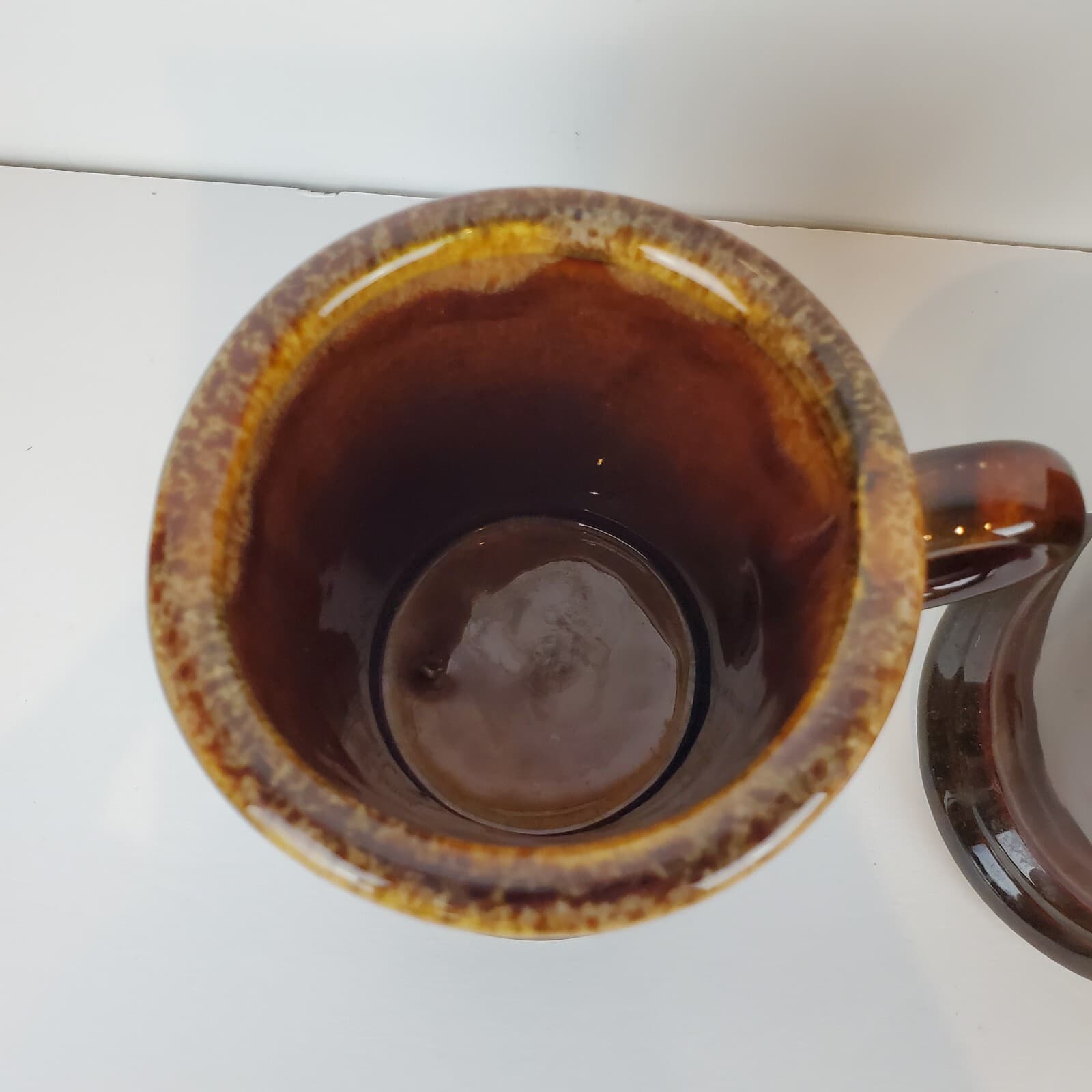 Vintage Myers's Rum Set of 2 Brown Tan Drip Glazed Pottery Mugs Cups - Thumbnail 4