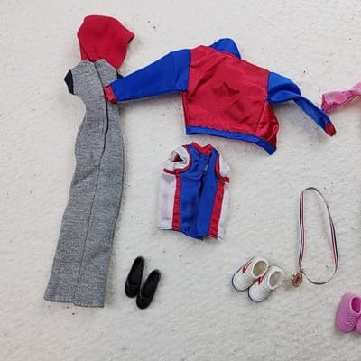 Vintage 1990s Mattel Barbie Fashion Doll Clothes Dress Skirt Top Jeans Shoes - Thumbnail 8