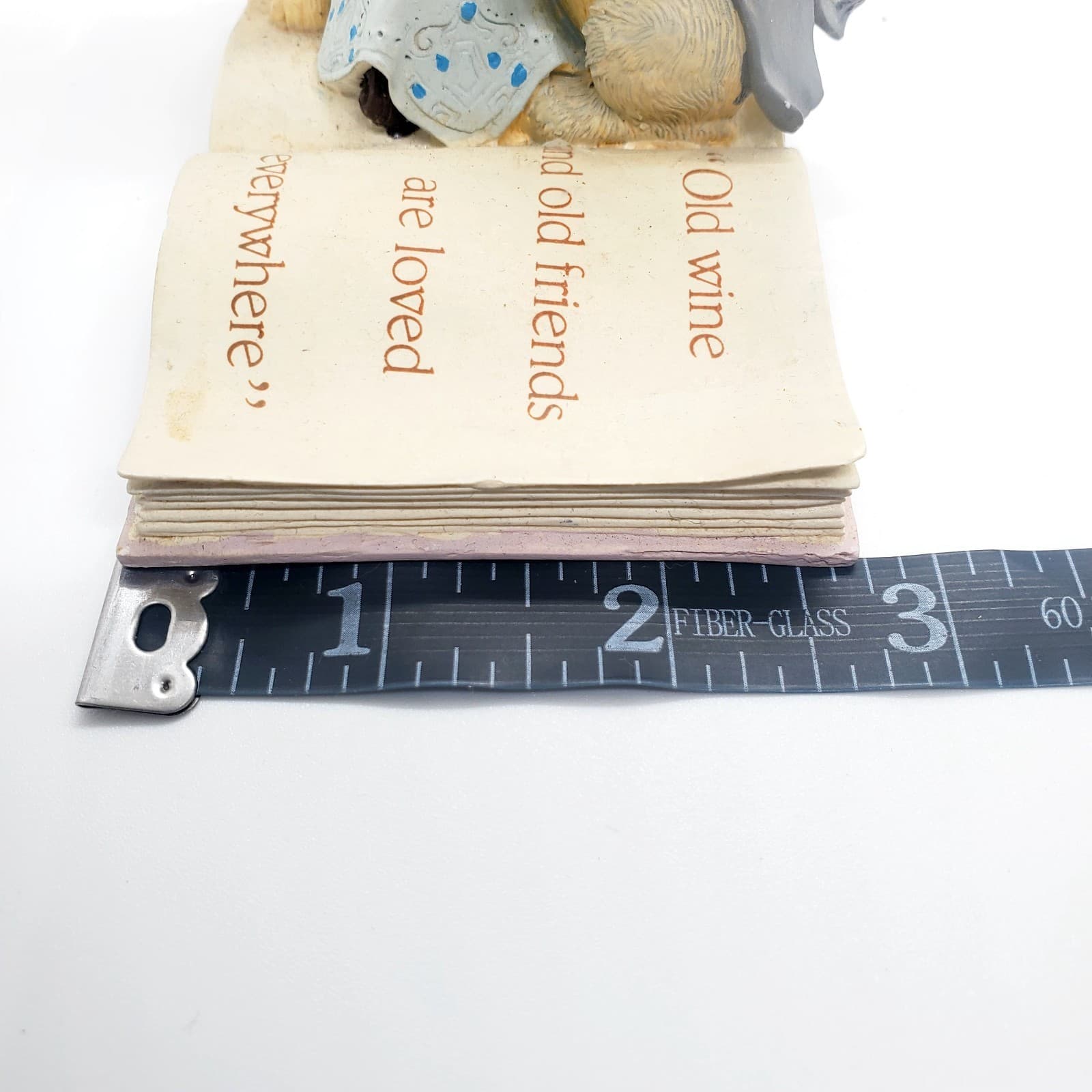 Vtg 1992 Enesco Christmas Mice on Book, Old Wine and Friends Quote Saying Figure - Thumbnail 10