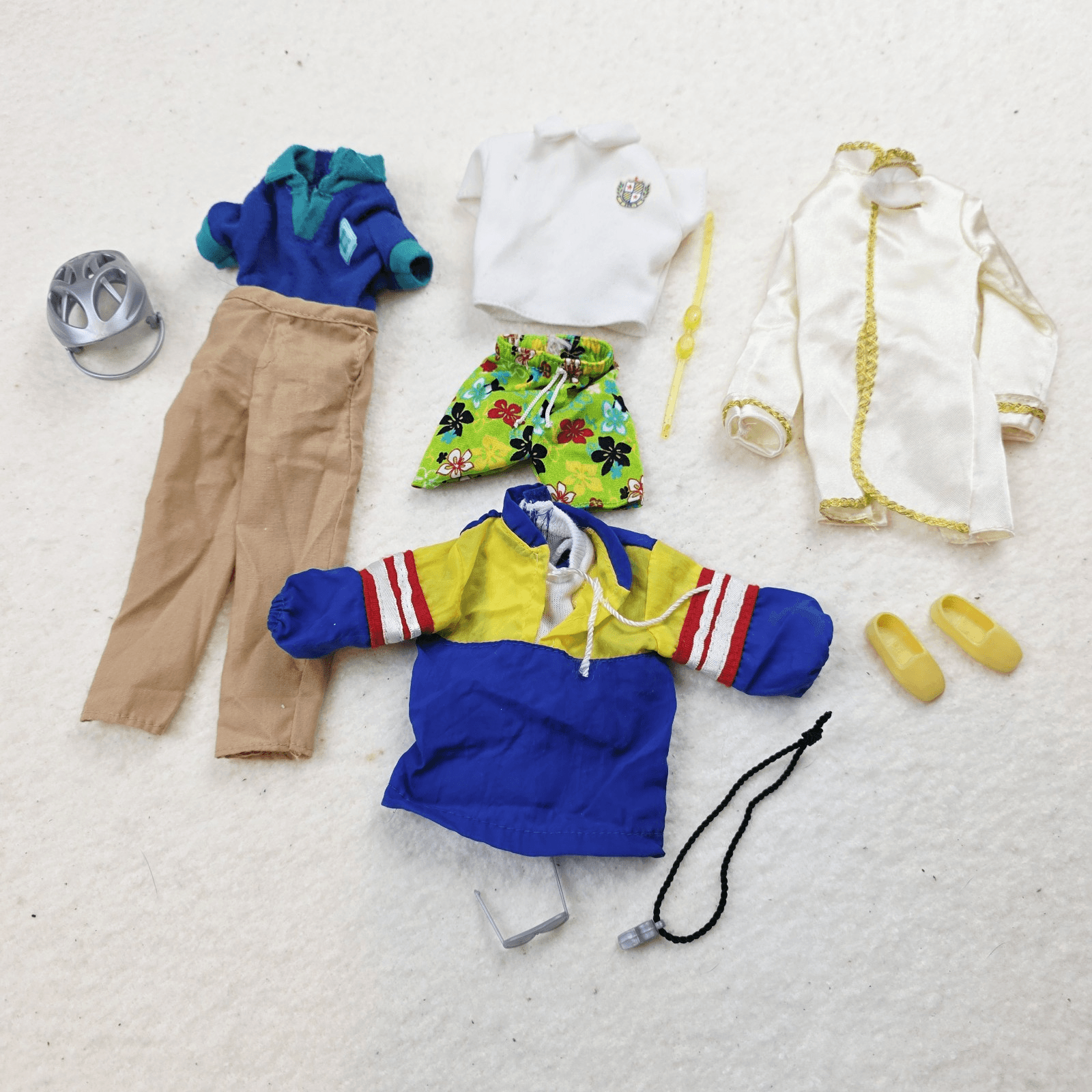 Barbie Ken & Others Boy Doll Clothes Assorted Vtg 1990s Jumpsuit Shorts helmet